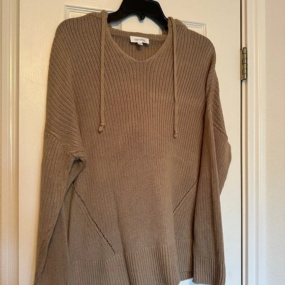 J Jill’s Haven - Linen/Cotton pullover hoodie sweater chic - Picture 4 of 5